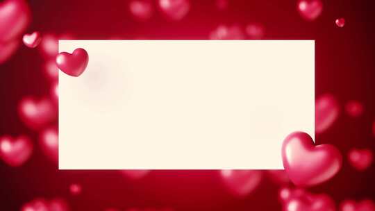 浪漫红色爱心信纸背景视频素材模板下载