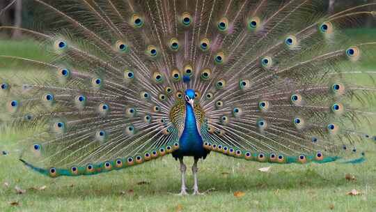开屏的孔雀特写素材
