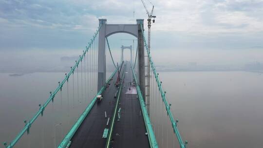 瓯江北口大桥施工航拍画面