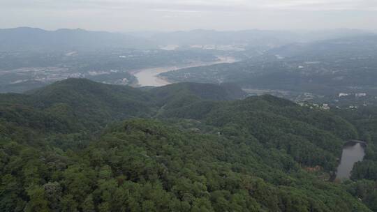 重庆缙云山脉与北碚小城自然风光航拍