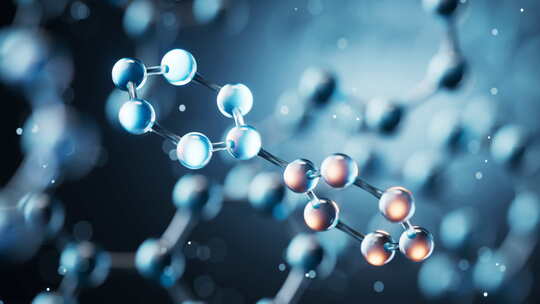 透明生物科技分子背景三维渲染