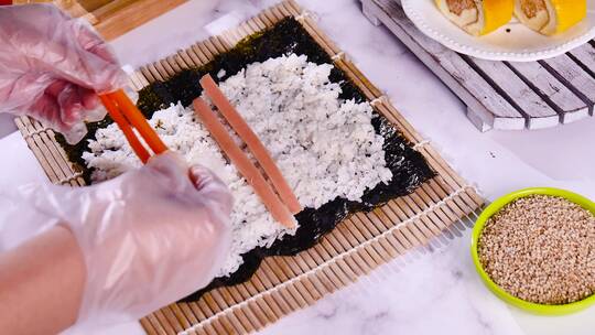 海苔寿司卷视频素材模板下载
