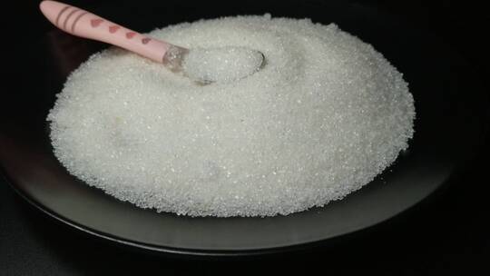 4K白砂糖白糖颗粒晶体静物摆拍特写