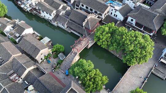 同里古镇清晨航拍