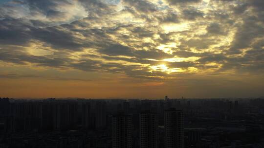 城市日落 夕阳西下