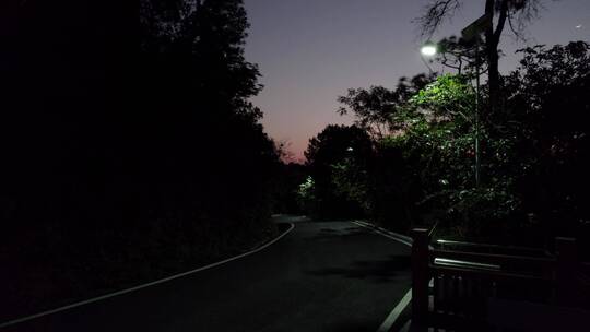 广州天河龙洞火炉山夕阳树木绿道