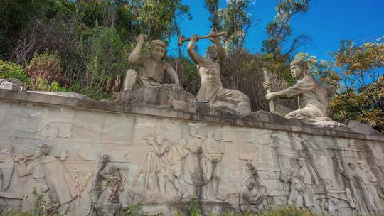 【正版素材】云南昆明滇缅公路纪念雕塑碑视频素材模板下载