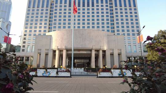 上海市人民广场政府大楼4K实拍