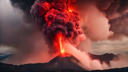 火山喷发壮观景象