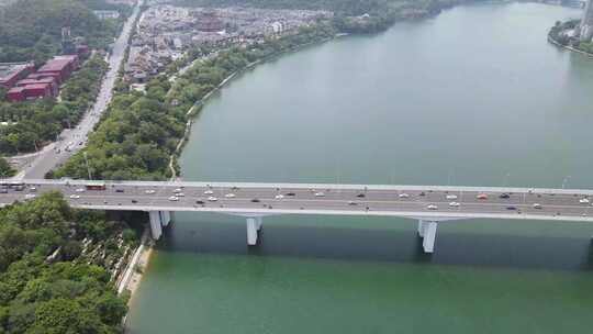 航拍广西柳州建设柳州城市风光