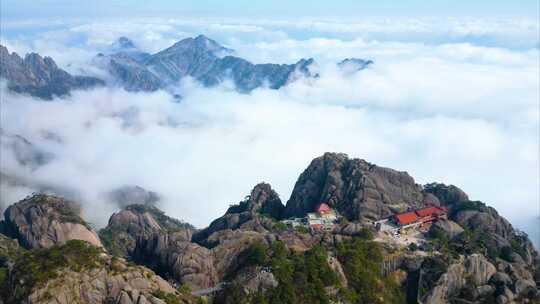 安徽黄山风景区云海航拍延时风景视频素材