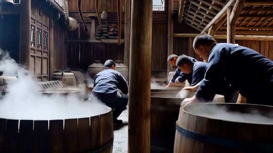 茅台镇白酒制作工艺非遗白酒蒸馏酿酒师品酒