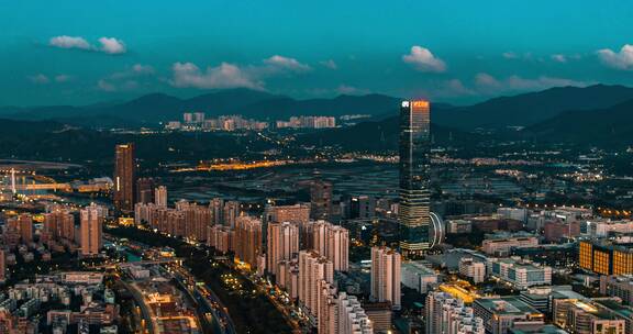 深圳城市夜景航拍