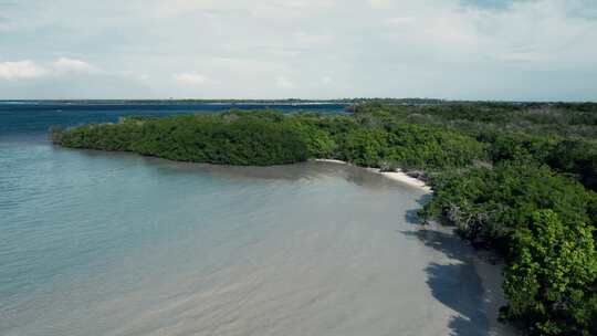 海滩，加勒比海，热带海洋，无人机