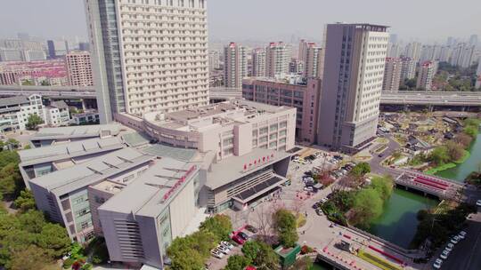 苏州市中医院航拍4k视频素材模板下载