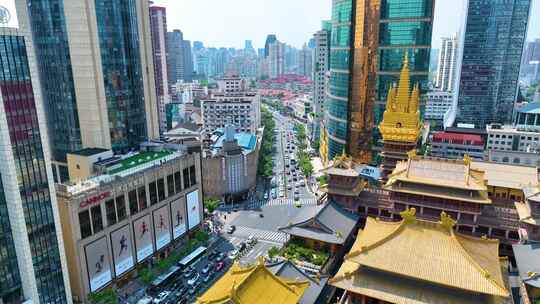 上海市静安区静安寺寺庙风景旅游景区大城市