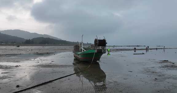 海陵岛瓦晒湾网红赶海圣地航拍