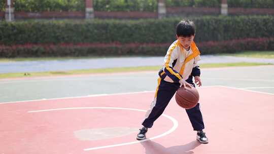 男孩打篮球 体育运动 锻炼 球场