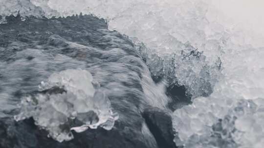 水流 冰山 融化 小溪