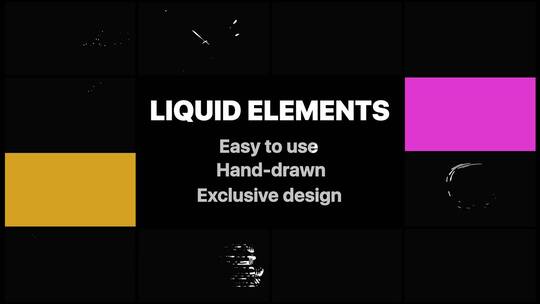 动感彩色新潮液体运动元素动画展示片场AE模板