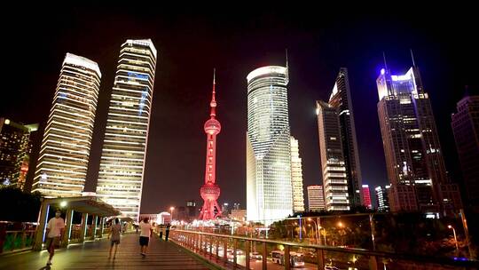 上海市中心建筑夜景HD视频1