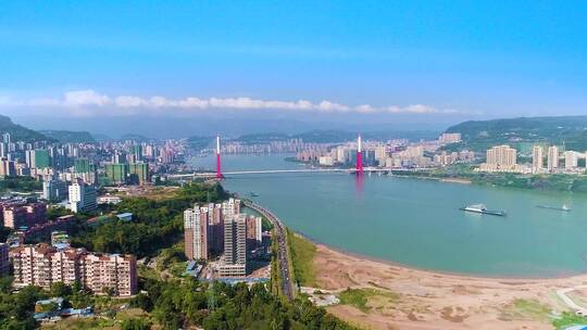 重庆万州区城市航拍2视频素材模板下载