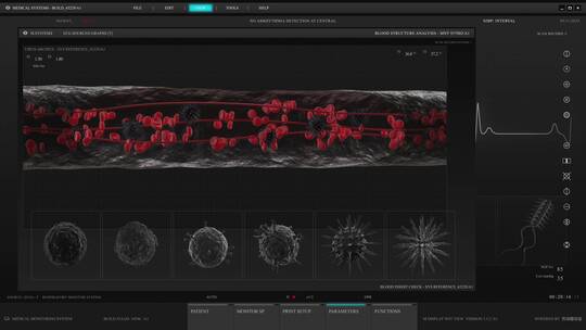 血液细胞科幻屏幕HUD操作系统智能界面交互