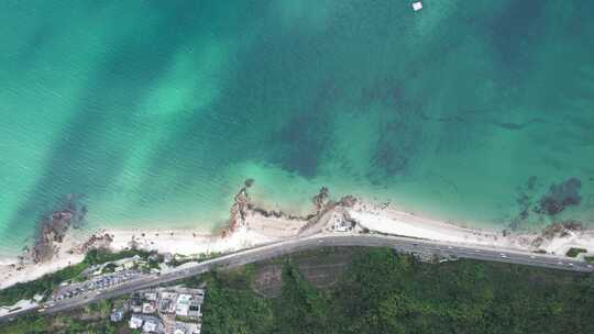 4K航拍深圳大鹏海岸线碧海蓝天