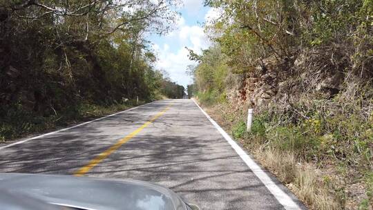 墨西哥墨西哥城乡间道路车上地拍