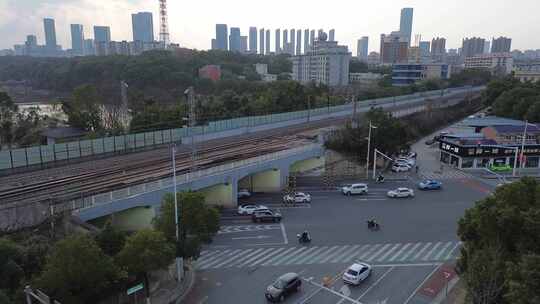 长沙湘江浏阳河火车夕阳城市街道