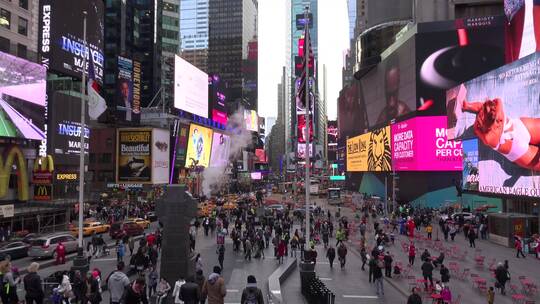 纽约时代广场拥挤的街道