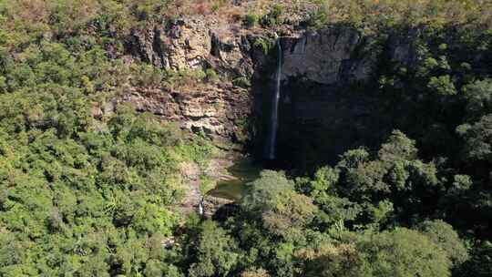 空中视频瀑布在Chapada dos V