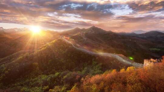 长城日出自然风光