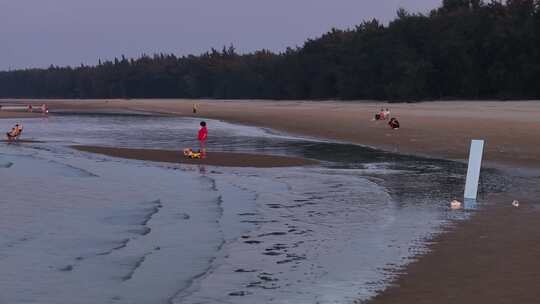 海南光村海滩傍晚航拍