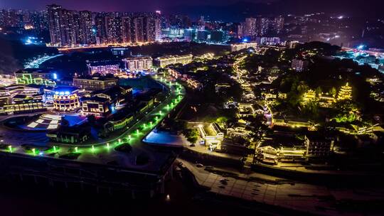 重庆磁器口夜景延时