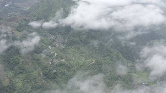 高清4K云海航拍山区森林风光风景素材空镜