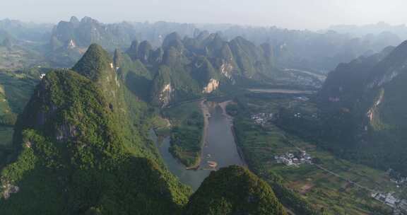 桂林山水航拍桂林阳朔航拍