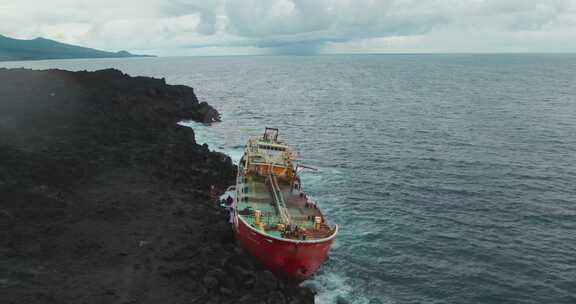 沉船，海岸，沉没，货船