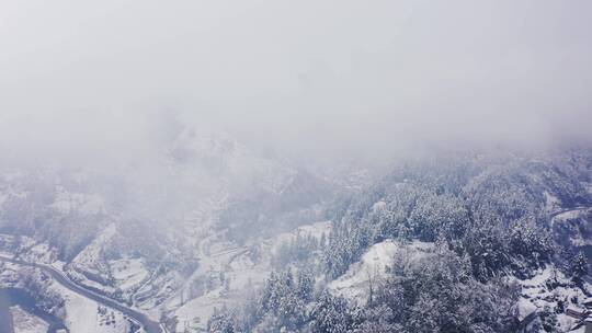4K雪景、延时摄影、雪景乡村