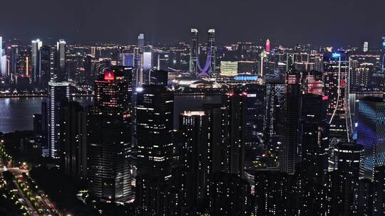 2024航拍杭州钱江新城夜景视频素材模板下载