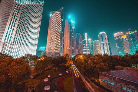 上海银行大厦夜景延时摄影