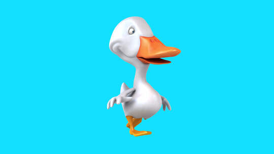 有趣的3D卡通鸭子跑步（带alpha通道