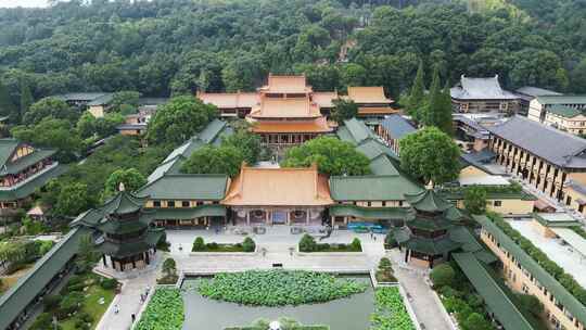 航拍江西庐山东林寺古建筑文化