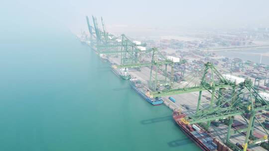 航拍福建国际码头江阴港视频素材模板下载