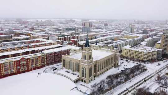 黑河冰雪城市航拍