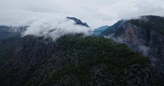 迷雾云，峡谷，土耳其，丘陵