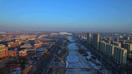 长春北湖大学城风景航拍