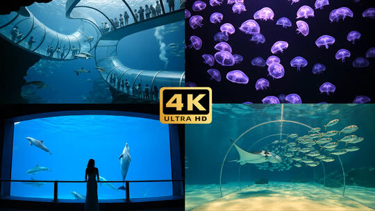 水族馆海洋生物观赏场景