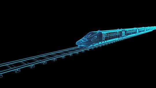 4K科技高铁交通城市片头动车行驶