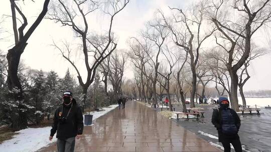 北京颐和园西提雪景移动延时拍摄